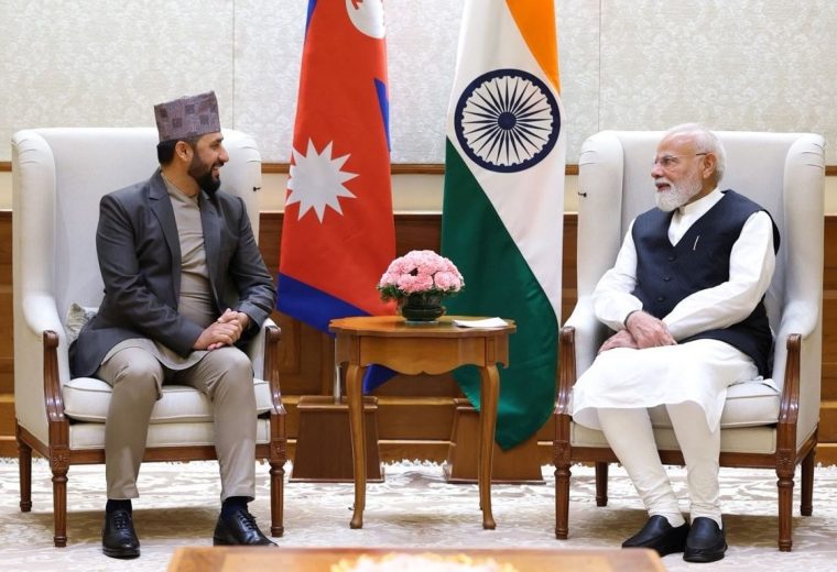 भारतीय प्रधानमन्त्री मोदीसँग रास्वपा सभापति लामिछानेको भेट